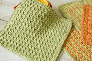 Crunch Stitch Dishcloth | AllFreeCrochet.com