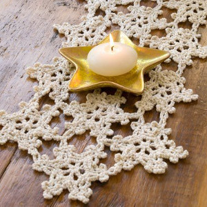 Crocheted Snowflake Table Runner Crocheted Snowflake Table Runner