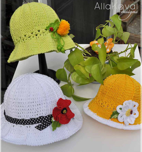 Garden Party Hat Crochet Pattern by Alla Koval