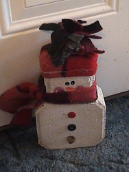 Doorstop Snowman snowman block