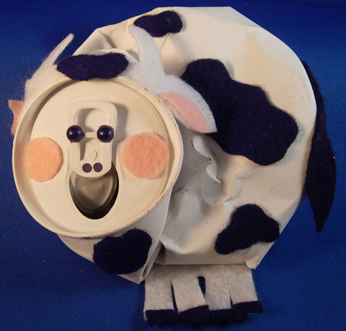 smashed can cow