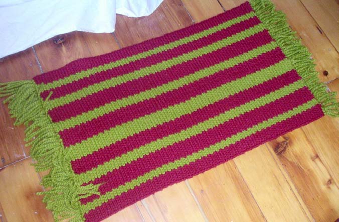knit stripe rug