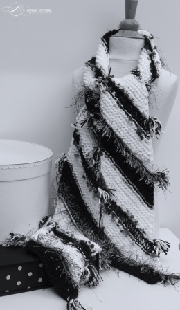black and white scarf