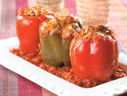 Meaty Vegetable and Rice Stuffed Peppers Meaty Vegetable and Rice Stuffed Peppers